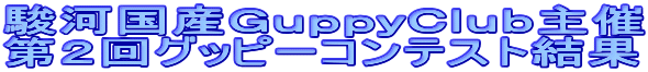 駿河国産GuppyClub主催
第2回グッピーコンテスト結果